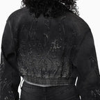 Women's Noir Rhinestone Denim Jacket & Jeans Outfit