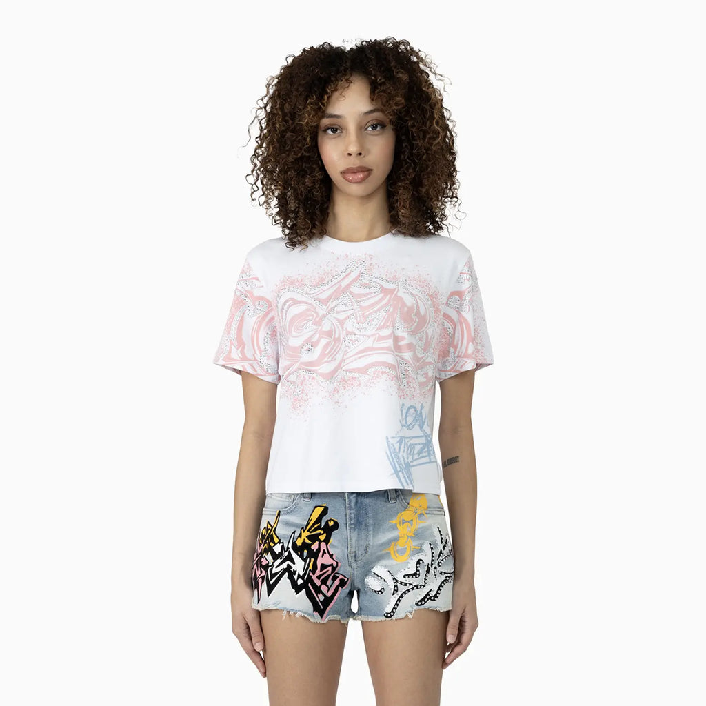 Camiseta Gráfica de Corte Recto para Mujer