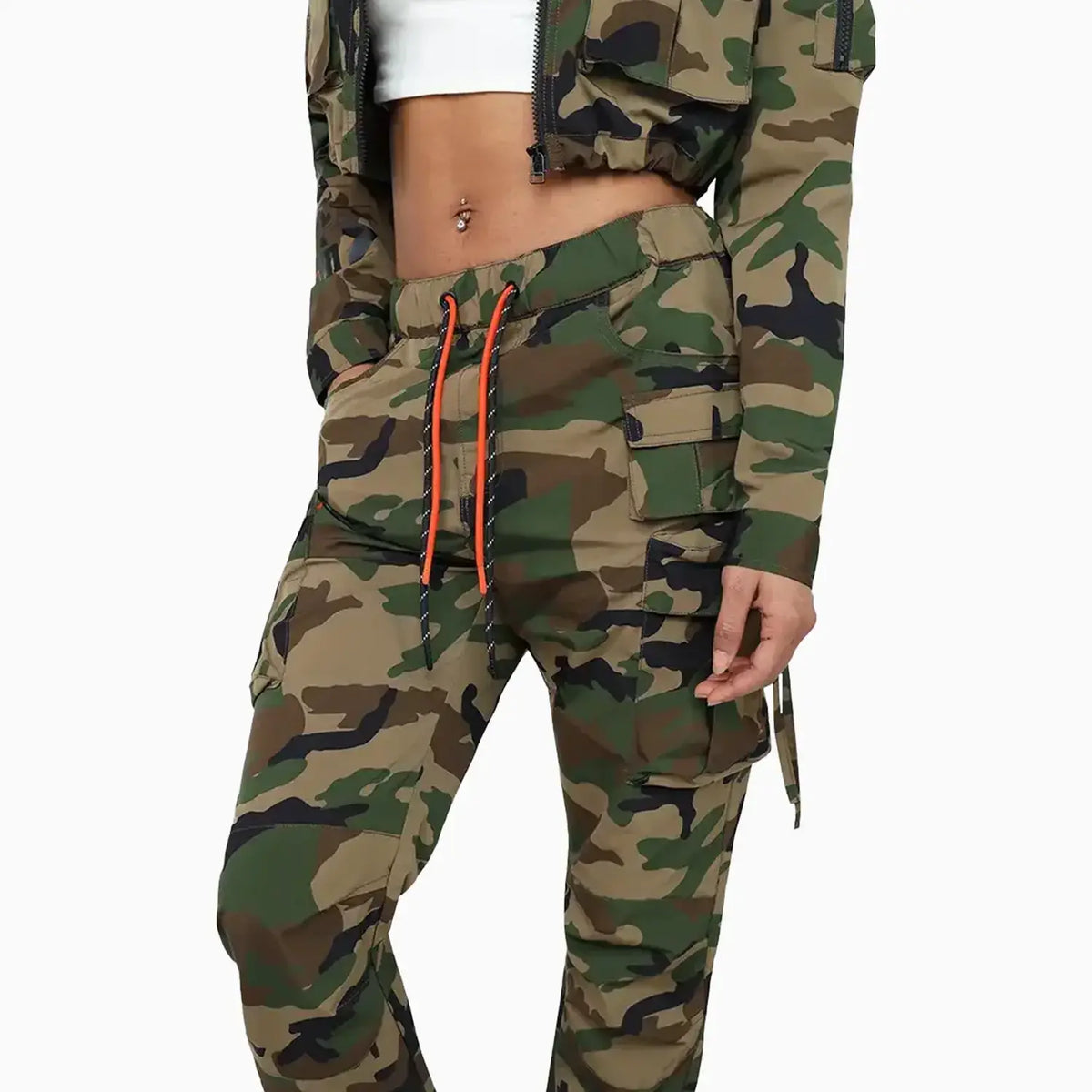 Conjunto utilitario de nailon para mujer