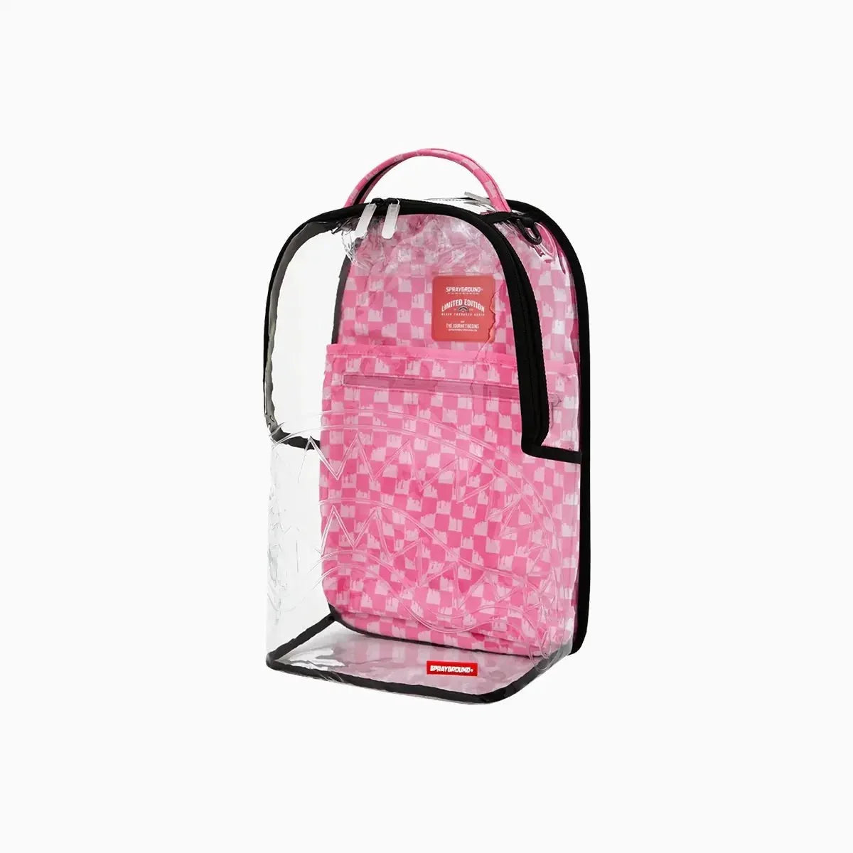 Sac à dos transparent Dlx : Rose dégoulinant, retiré du stock.
