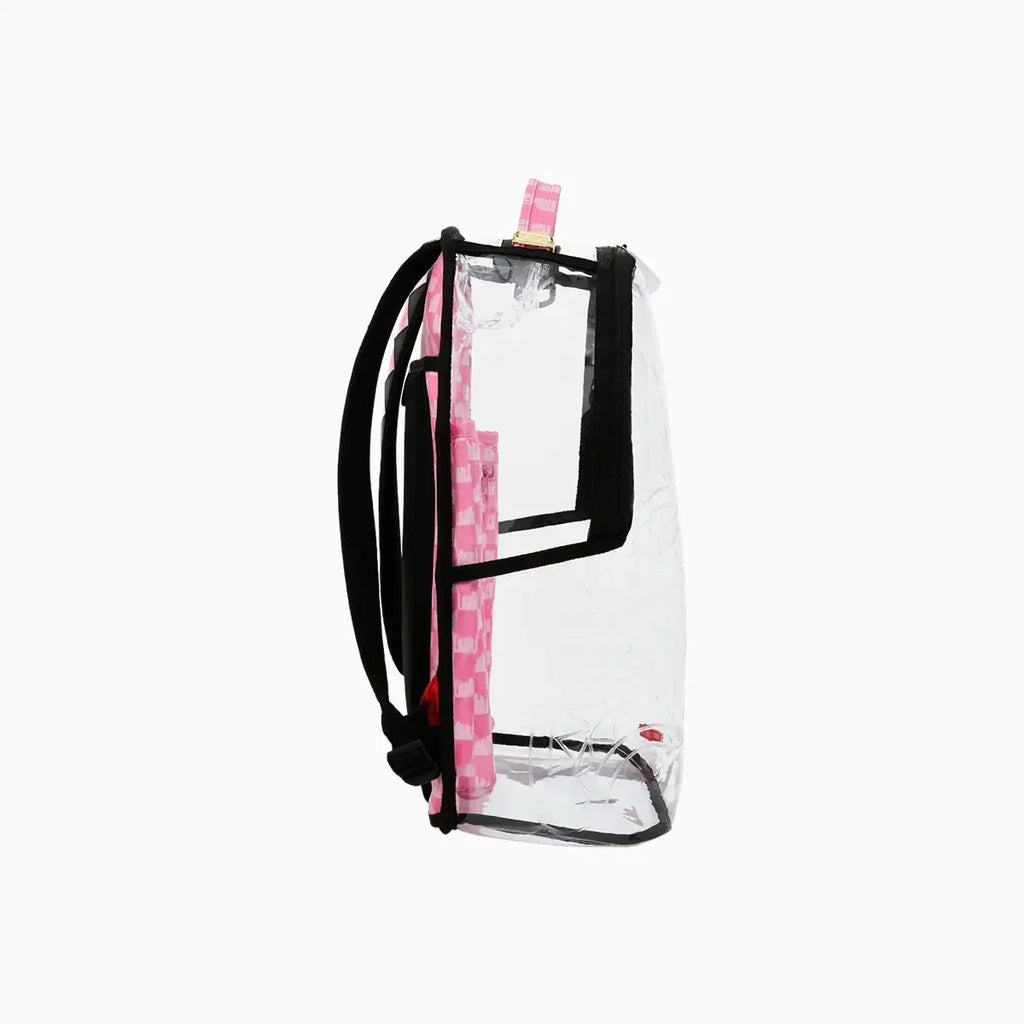 Sac à dos transparent Dlx : Rose dégoulinant, retiré du stock.