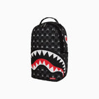 Sac à dos à carreaux gris avec personnage qui dépasse