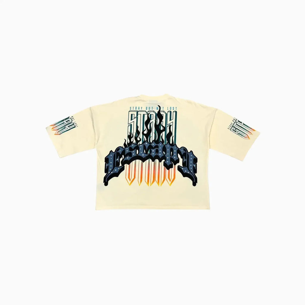 T-shirt court ample à motif Escape Stray pour homme