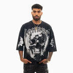 Men's Monarch Digital Skull Oversized Graphic T-Shirt