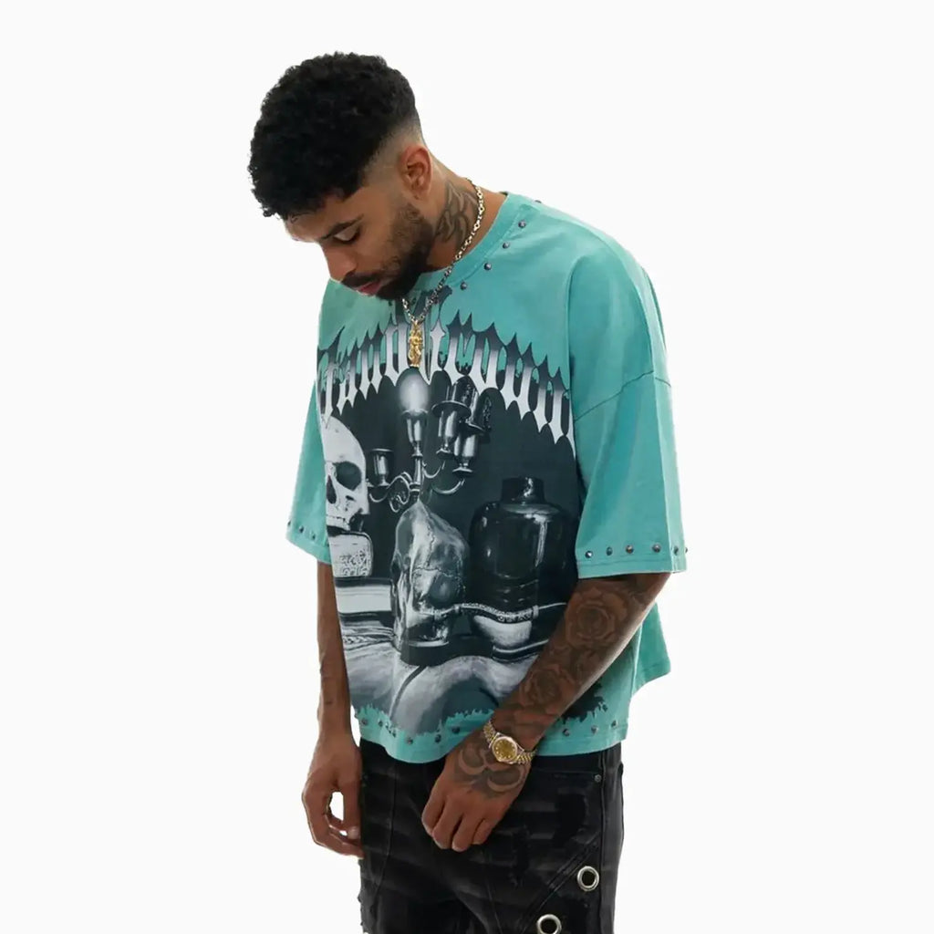 Camiseta gráfica gótica de calavera "Men's Stand Proud"