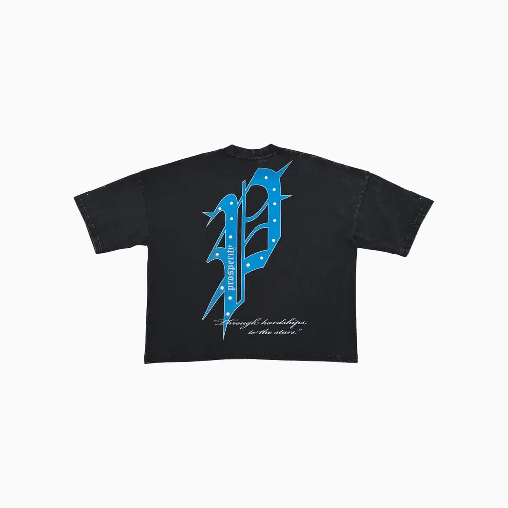 Camiseta de hombre "A través de las adversidades hasta las estrellas" con hombros caídos