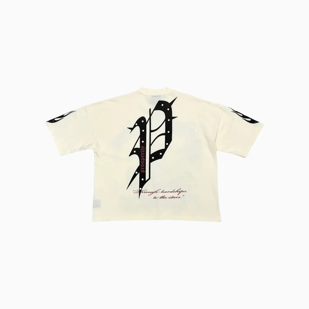 Camiseta de hombre "A través de las adversidades hasta las estrellas" con hombros caídos