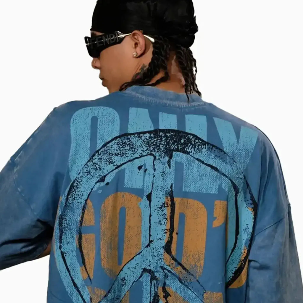 Camiseta de hombre de corte amplio y holgado con hombros caídos