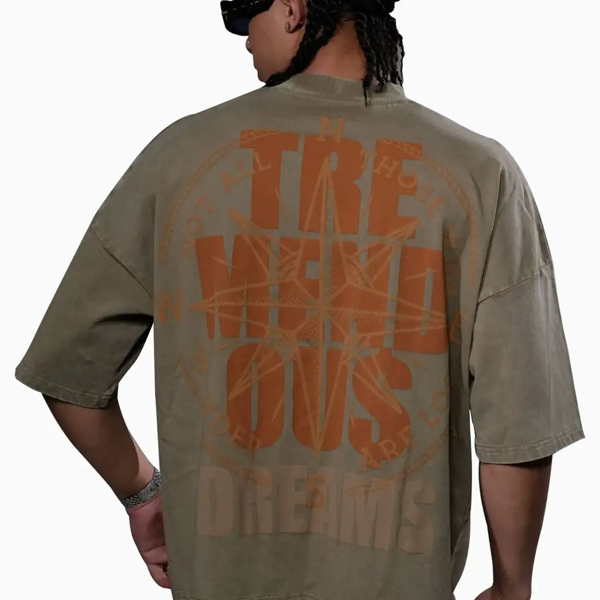 Men's Wide Crop Fit Drop Shoulders T-Shirt