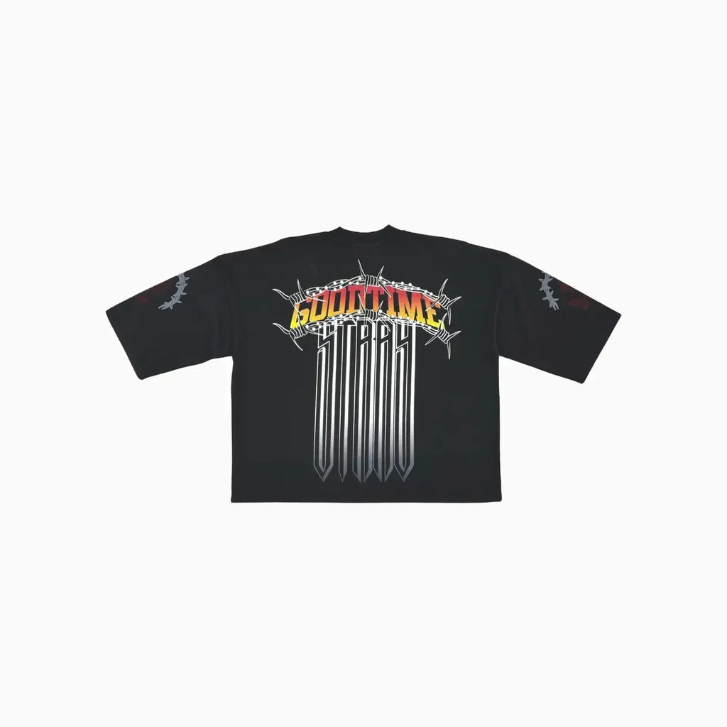 Camiseta de manga corta ancha de corte crop para hombre