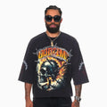 Camiseta de manga corta ancha de corte crop para hombre