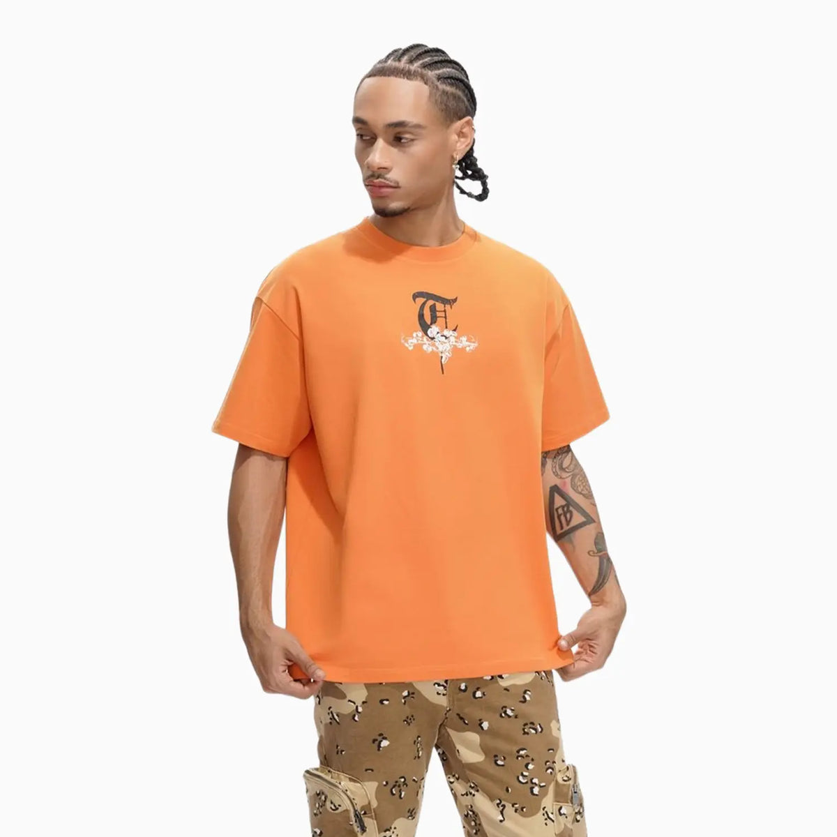 T-shirt orange homme "Key To War"