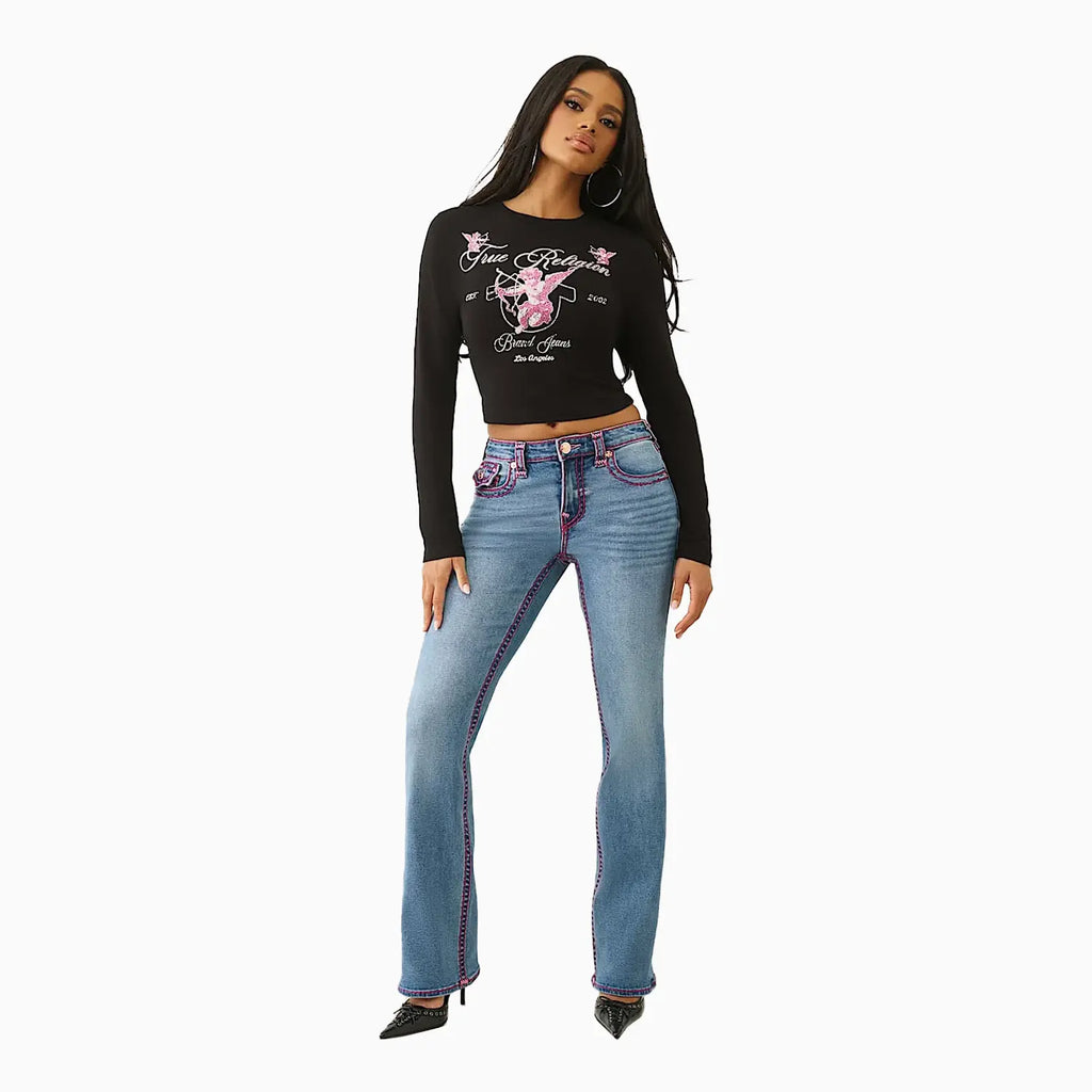 Camiseta corta de manga larga Crystal Cupid para mujer