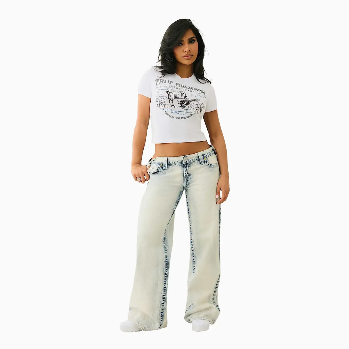 Women's Crystal Groovy Buddha Baby T-Shirt