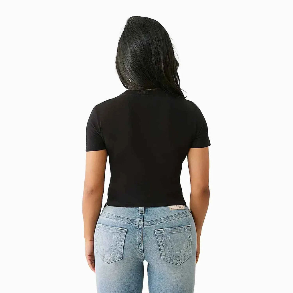 Women's Crystal Leopard Baby T-Shirt