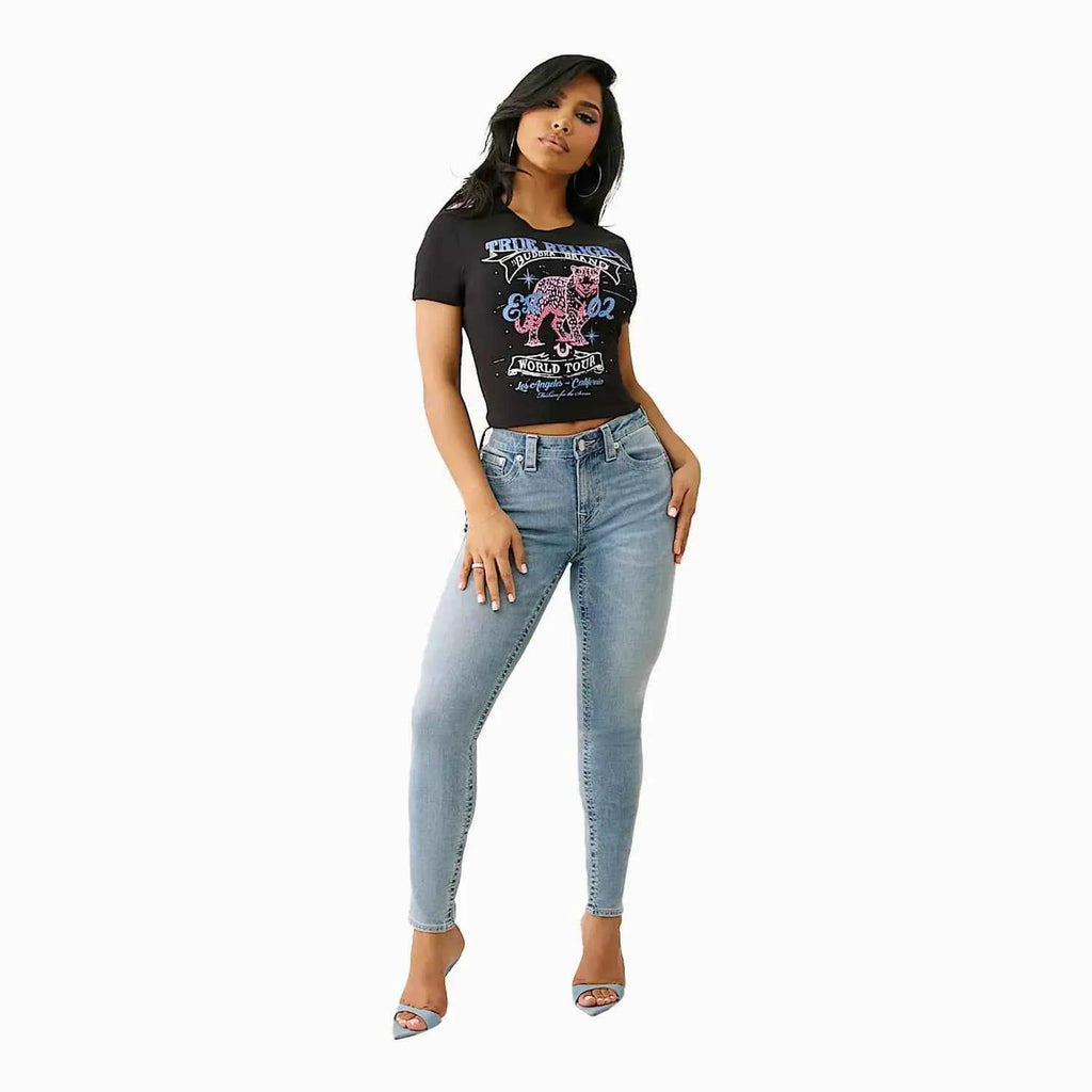 Women's Crystal Leopard Baby T-Shirt