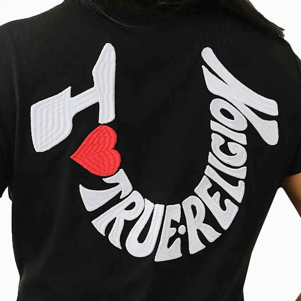 Women's Embroidered 'I LOVE TRUE RELIGION' T-Shirt