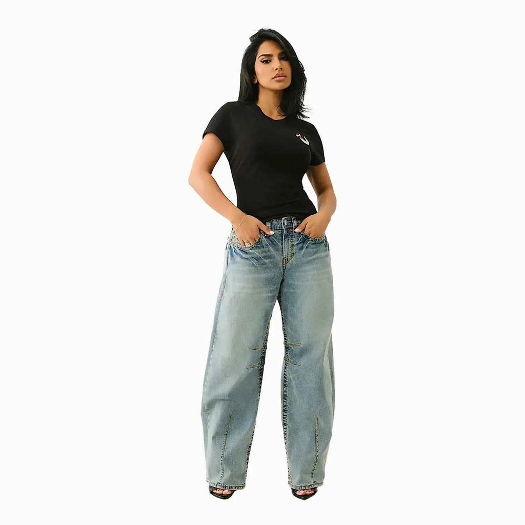Women's Embroidered 'I LOVE TRUE RELIGION' T-Shirt