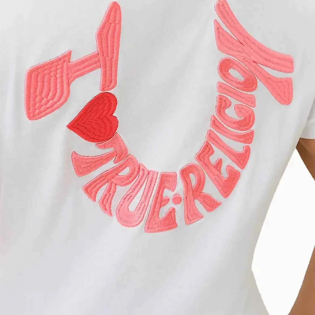 Women's I Love True Religion Embroidered Short Sleeve T-Shirt