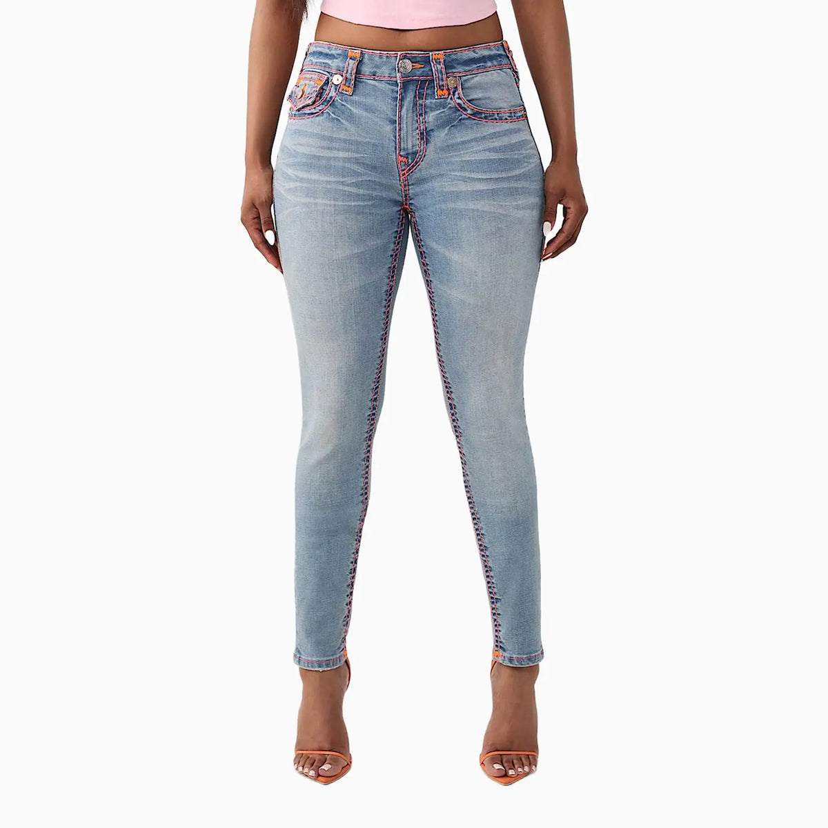 Women's Jennie Mid Rise Super T Flap Curvy Skinny Jean Pant
