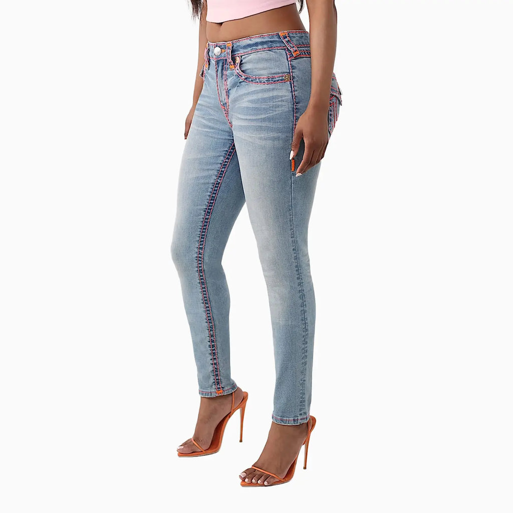 Women's Jennie Mid Rise Super T Flap Curvy Skinny Jean Pant