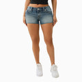 Shorts con bajo deshilachado y herradura alada Big T Joey para mujer