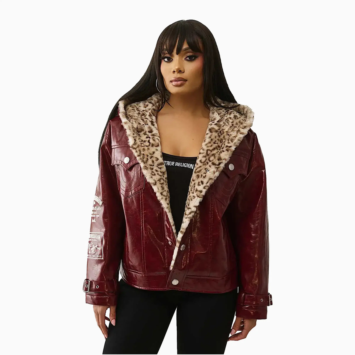 Women's Oversize Patent Leather Jacket