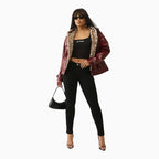 Women's Oversize Patent Leather Jacket - Famous | Online Store