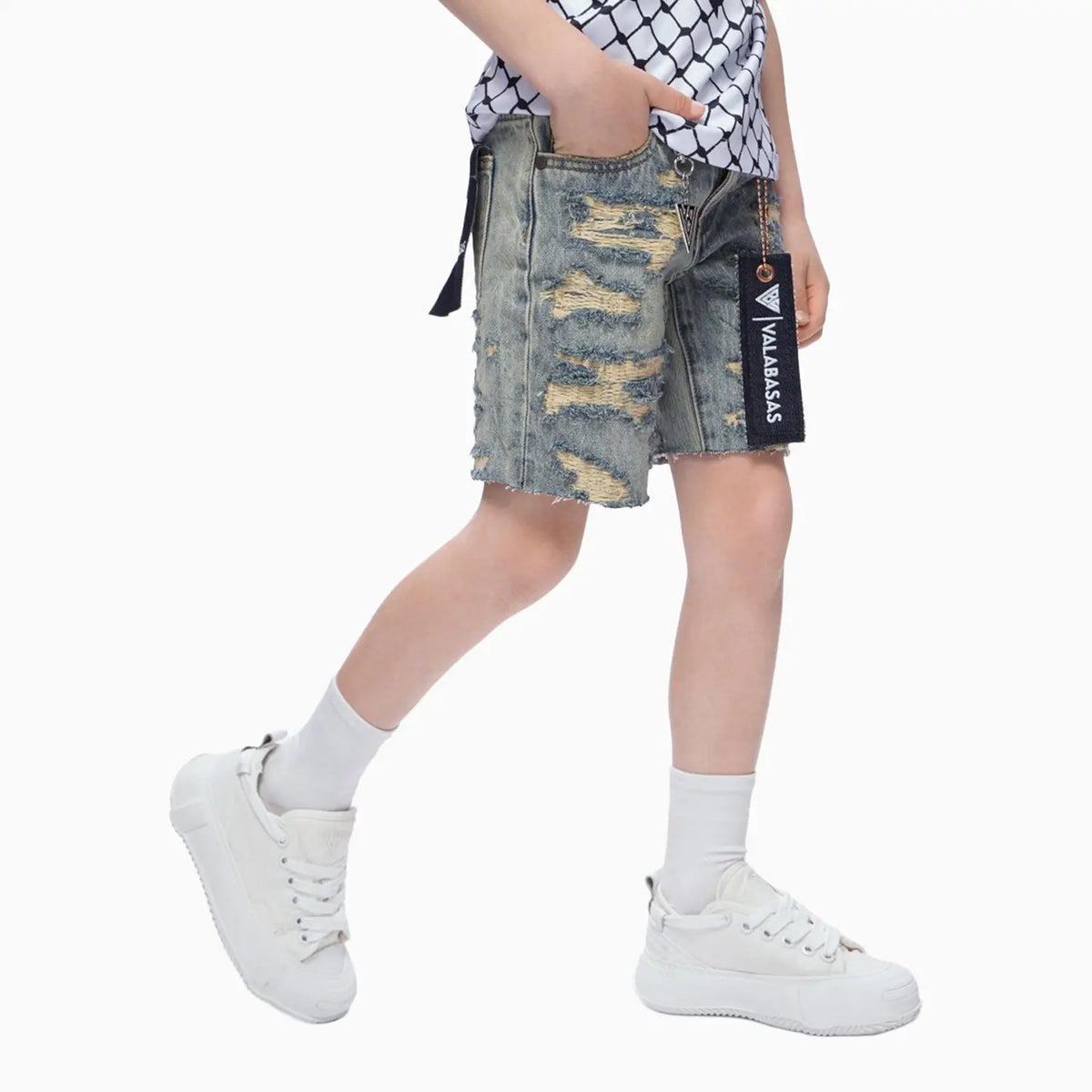 Kid's Incise Denim Shorts
