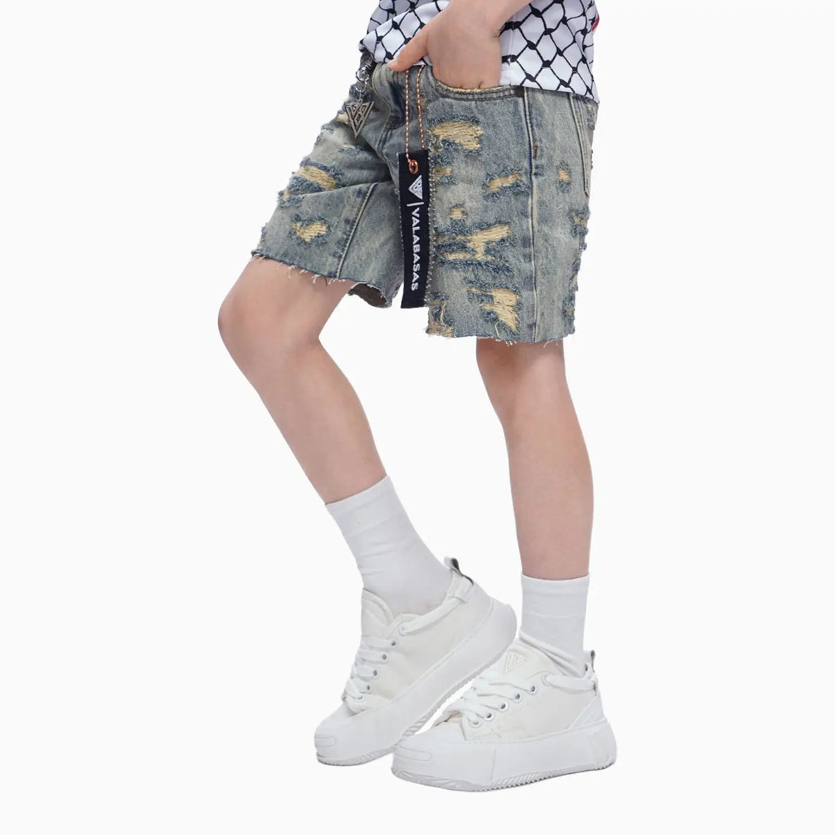 Kid's Incise Denim Shorts