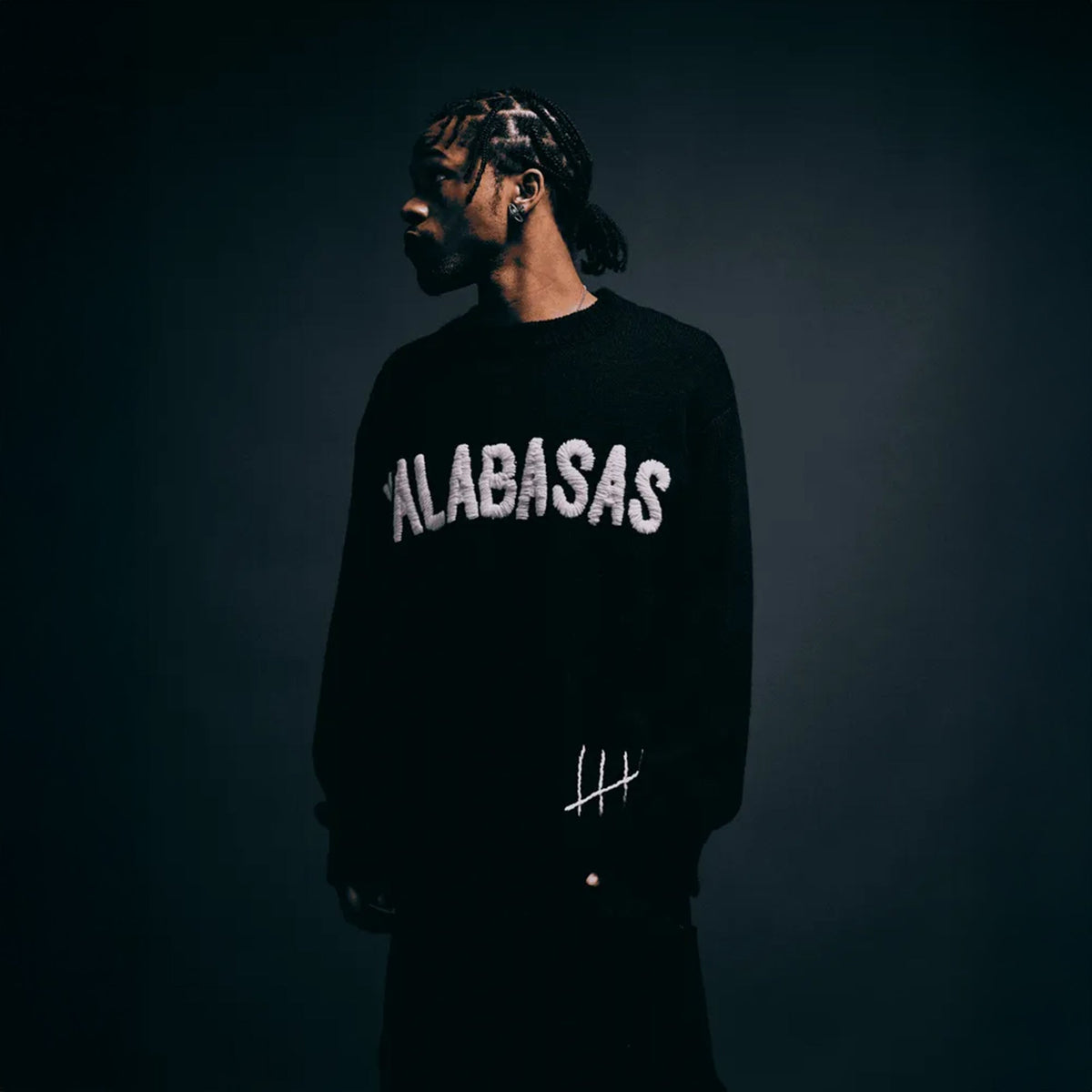 Men's Altered Crew Neck Black Sweatshirt