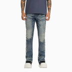 Pantalon en jean treillis superposé pour homme