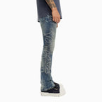 Pantalon en jean treillis superposé pour homme