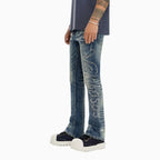 Pantalon en jean treillis superposé pour homme