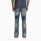 Pantalon en jean treillis superposé pour homme