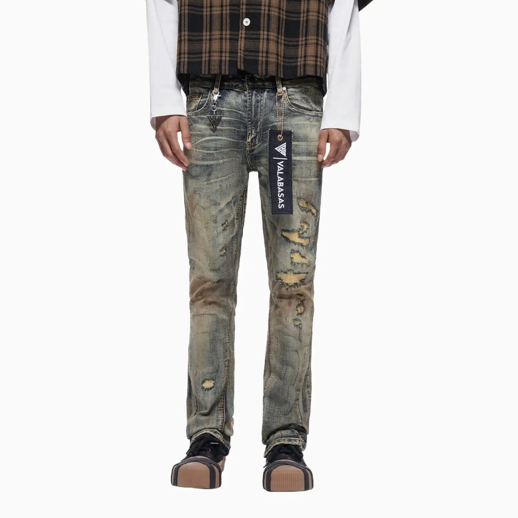 Pantalón de mezclilla apilado estático para hombre