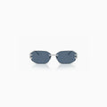 Lunettes de soleil Versace bleues et argentées pour homme