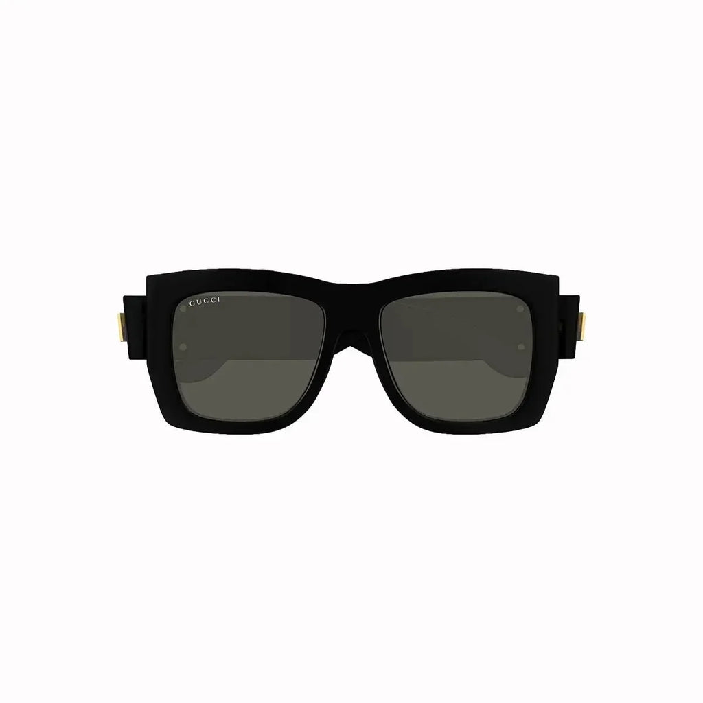 Women's Gucci Shiny Black Rectangular Sunglasses - Famous | Online Store