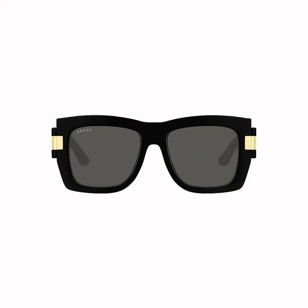 Women's Gucci Shiny Black Rectangular Sunglasses - Famous | Online Store